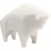 Image de Statuette taureau en polygrès blanc