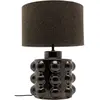 Image de Lampe en porcelaine et polyamide-nylon marron