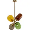 Image de Suspension en verre et acier doré
