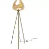 Image de Lampadaire en verre et acier doré