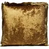 Image de Coussin en velours jaune franges dorées 45x45