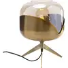 Image de Lampe en acier doré et abat-jour en verre
