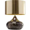Image de Lampe effet marbre marron et abat-jour doré