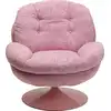 Image de Fauteuil pivotant en polyester et acier rose