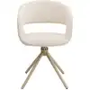 Image de Chaise avec accoudoirs pivotante en polyester et acier beige