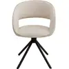 Image de Chaise avec accoudoirs pivotante polyester gris-beige et acier noir