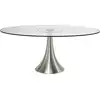 Image de Table à manger 8 personnes en verre et aluminium chromé