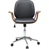 Image de Chaise de bureau pivotante réglable à roulettes noire