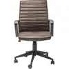 Image de Chaise de bureau pivotante réglable à roulettes brune