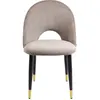 Image de Chaise en velours taupe et acier