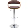 Image de Tabouret de bar réglable chocolat et acier chromé