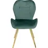 Image de Chaise rétro en velours vert et acier doré