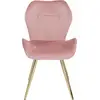 Image de Chaise rétro en velours rose et acier doré