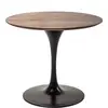Image de Table à manger 6 personnes ronde noyer et noire d120