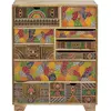 Image de Commode 10 tiroirs en manguier massif motifs multicolores