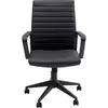 Image de Chaise de bureau pivotante réglable à roulettes noire