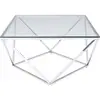Image de Table basse en verre et acier argenté