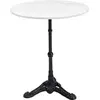 Image de Table à manger ronde 2 personnes en marbre blanc et acier d60