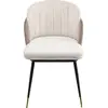Image de Chaise en velours beige, taupe et acier noir