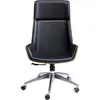 Image de Chaise de bureau pivotante réglable à roulettes noire