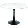 Image de Table à manger 6 personnes ronde blanche et noire d110
