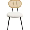 Image de Chaise en polyester crème, rotin et acier noir