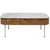 Image de Table basse en manguier massif et marbre blanc