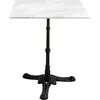 Image de Table à manger carrée 2 personnes en marbre blanc et acier 60x60