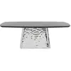Image de Table à manger 8/10 personnes en frêne noir et acier argenté l220