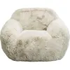 Image de Fauteuil en polyester poils longs crème
