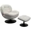 Image de Fauteuil pivotant et repose-pieds en polyester
