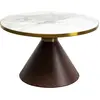 Image de Table basse ronde céramique et effet noyer d70