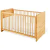 Image de Lit d'enfant en bois massif, naturel, 140x70 cm