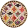 Image de Tapis multicouleur/beige D 120 rond
