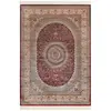 Image de Tapis tissé fin vintage rouge de très grande qualité soyeux 140x80