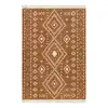 Image de Tapis ethnique tissé main laine et coton brique beige 130x190