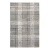 Image de Tapis à poils longs tartan gris, ivoire et bleu 133x200