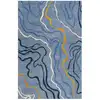 Image de Tapis fait main motif abstrait bleu 70x140