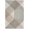 Image de Tapis fait main motif rayures design beige 70x140