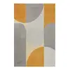 Image de Tapis fait main motif coloré jaune orange inspiration 70's 110x170