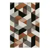 Image de Tapis fait main à poil ras motif coloré marron gris 70x140