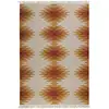 Image de Tapis kilim pure laine tissé main ethnique chic à franges 300x400