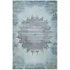 Image de Tapis plat motif oriental vintage bleu 140x200