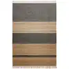 Image de Tapis plat tissé main à franges rayé anthracite et brun 160x230