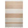 Image de Tapis plat tissé main à franges rayé beige et brun 160x230