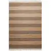Image de Tapis plat tissé main à franges rayé brique et brun 160x230