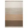 Image de Tapis plat tissé main à franges rayé tons de brun et beige 160x230