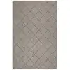 Image de Tapis velours ras à motif losange fond gris/taupe chiné 133x200
