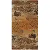 Image de Tapis design pure laine et viscose tons de brique à relief 50x80