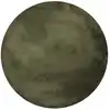 Image de Tapis rond imitation fourrure lapin doux tufté vert olive  150